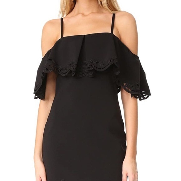 Parker Arline Off Shoulder Dress in Black Sz. Medium - Picture 7 of 15